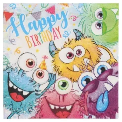 PAPSTAR Servietten, 3-lagig 1/4-Falz 33 cm x 33 cm "Funny Monsters"