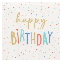 PAPSTAR Servietten, 3-lagig 1/4-Falz 33 cm x 33 cm "Happy Birthday", 10 x 20 Stück