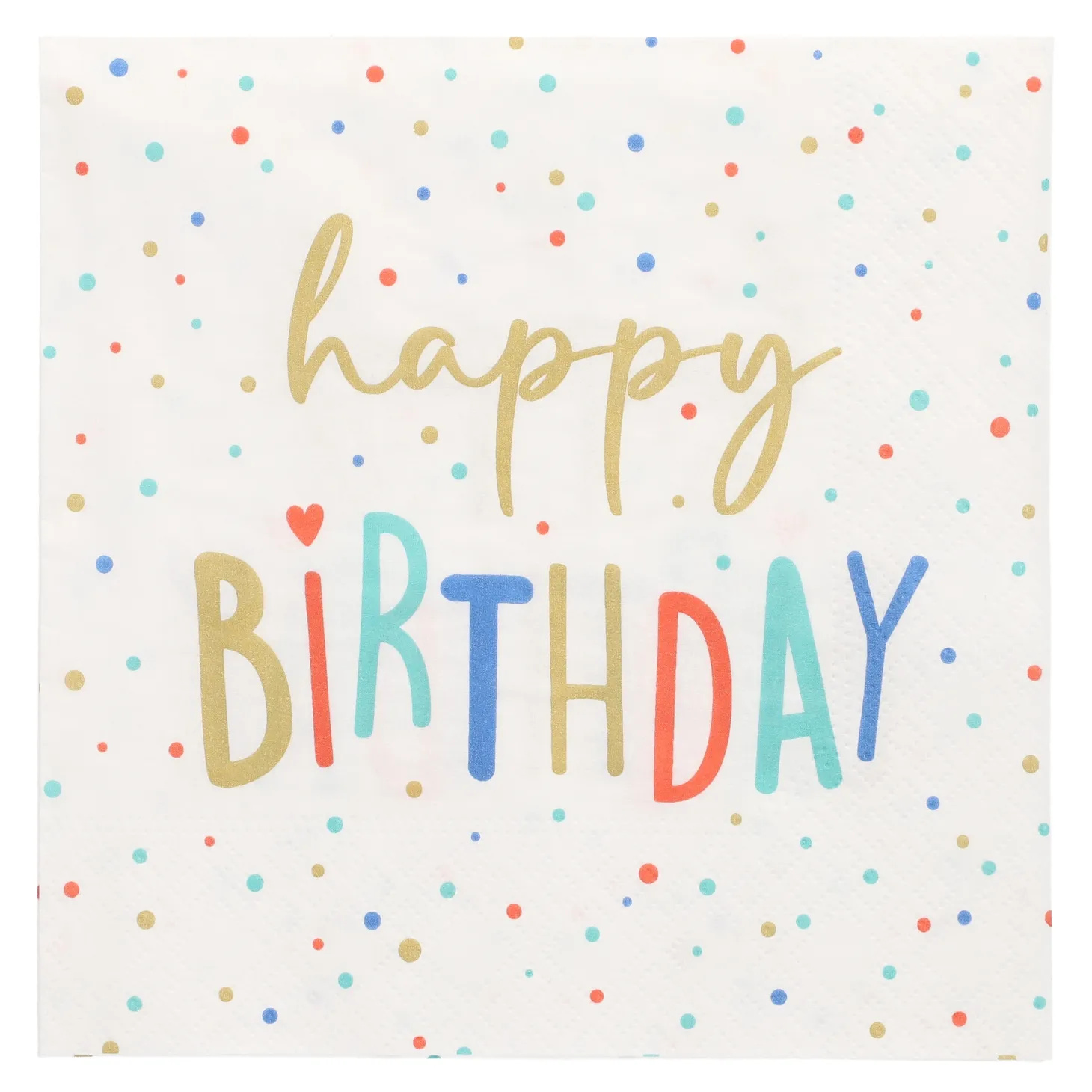 PAPSTAR Servietten, 3-lagig 1/4-Falz 33 cm x 33 cm "Happy Birthday", 10 x 20 Stück