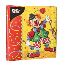 PAPSTAR Servietten, 3-lagig 1/4-Falz 33 cm x 33 cm "Clown"