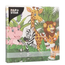 PAPSTAR Servietten, 3-lagig 1/4-Falz 33 cm x 33 cm "Jungle"