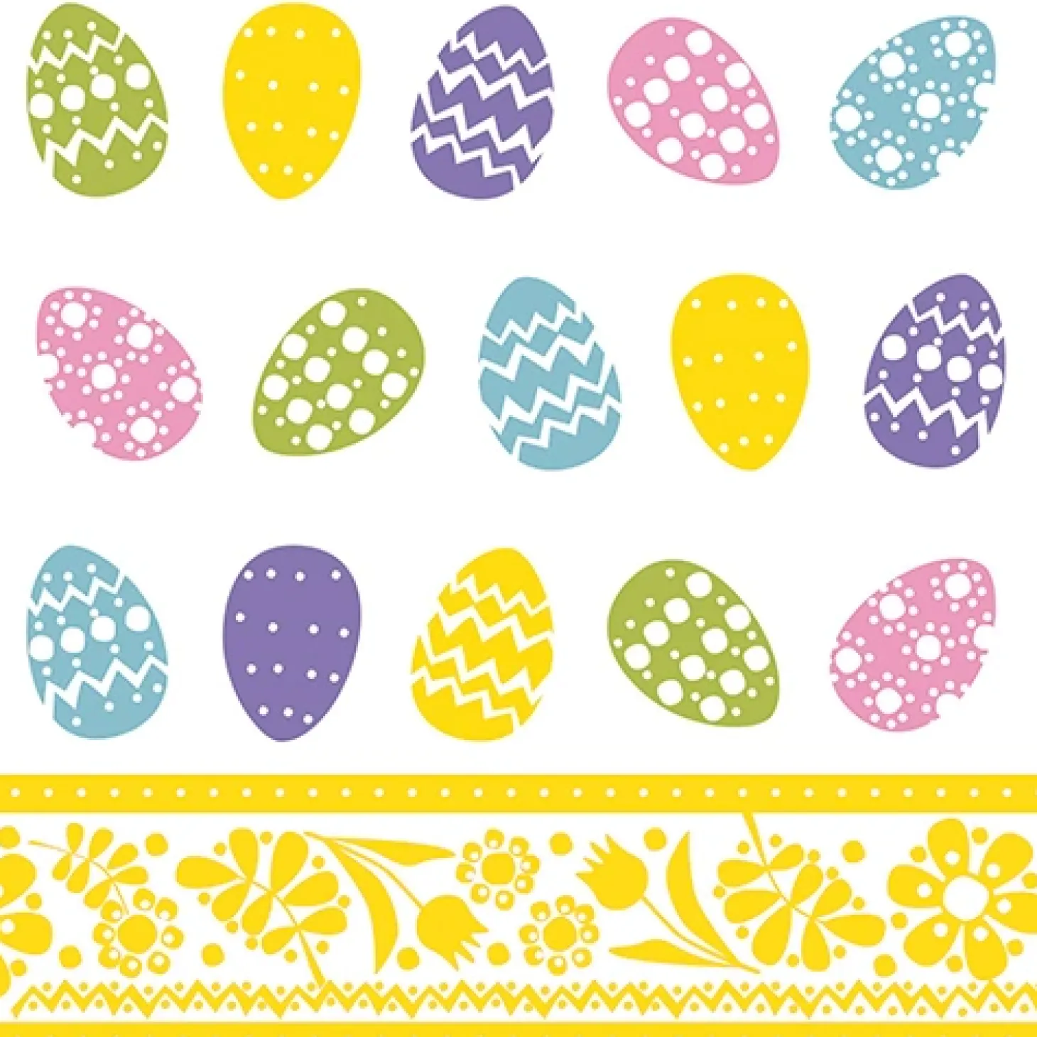 PAPSTAR Servietten, 3-lagig 1/4-Falz 33 cm x 33 cm "Coloured Eggs"