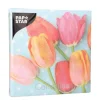 PAPSTAR Servietten, 3-lagig 1/4-Falz 33 cm x 33 cm "Bella Tulipa", 15 x 20 Stück