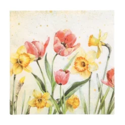 PAPSTAR Servietten, 3-lagig 1/4-Falz 33 cm x 33 cm "Tulips & Daffodils"