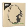 PAPSTAR Servietten, 3-lagig 1/4-Falz 33 cm x 33 cm natur "Rabbit Wreath", 15 x 20 Stück