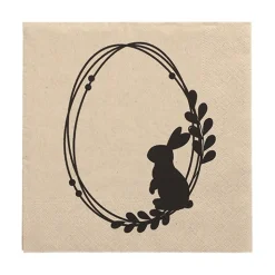 PAPSTAR Servietten, 3-lagig 1/4-Falz 33 cm x 33 cm natur "Rabbit Wreath", 15 x 20 Stück