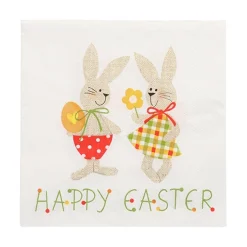 PAPSTAR Servietten, 3-lagig 1/4-Falz 33 cm x 33 cm "Bunny Couple", 15 x 20 Stück