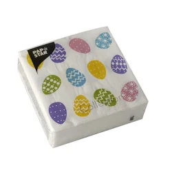 PAPSTAR Servietten, 3-lagig 1/4-Falz 25 cm x 25 cm "Coloured Eggs"