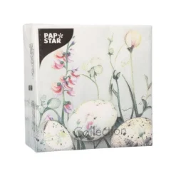 PAPSTAR Servietten, 3-lagig 1/4-Falz 25 cm x 25 cm "Pastell Eggs", 12 x 50 Stück