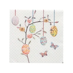 PAPSTAR Servietten, 3-lagig 1/4-Falz 25 cm x 25 cm "Easter Branch", 14 x 20 Stück