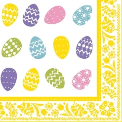PAPSTAR Servietten, 3-lagig 1/4-Falz 40 cm x 40 cm "Coloured Eggs"