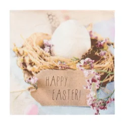 PAPSTAR Servietten, 3-lagig 1/4-Falz 33 cm x 33 cm "Easter Nest", 15 x 20 Stück