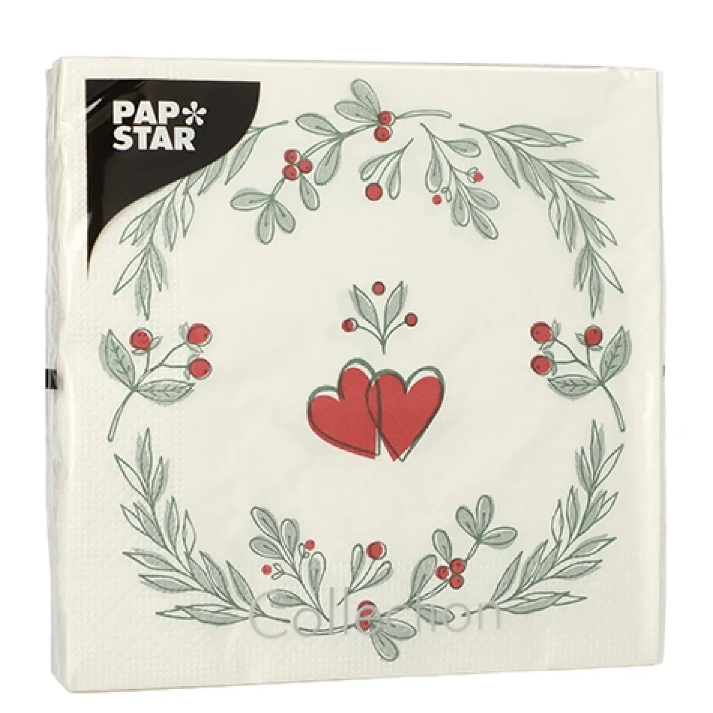 PAPSTAR Servietten, 3-lagig 1/4-Falz 33 cm x 33 cm "Berries"