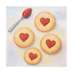 PAPSTAR Servietten, 3-lagig 1/4-Falz 33 cm x 33 cm "Lovely Baking", 10 x 20 Stück