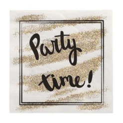 PAPSTAR Servietten, 3-lagig 1/4-Falz 33 cm x 33 cm "Party Time"