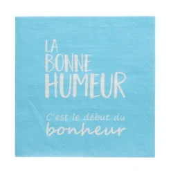 PAPSTAR Servietten, 3-lagig 1/4-Falz 33 cm x 33 cm blau "La Bonne Humeur"