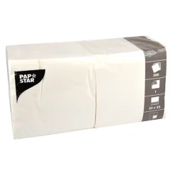 PAPSTAR Servietten, 1-lagig 1/4-Falz 33 x 33 cm weiß, 10 x 500 Stück