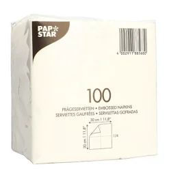 PAPSTAR Servietten, 1-lagig 1/4-Falz 30 cm x 30 cm weiß