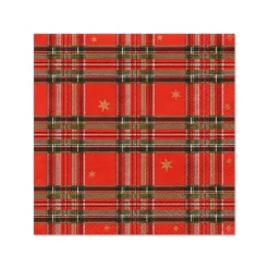 PAPSTAR Servietten, 3-lagig 1/4-Falz 25 cm x 25 cm "Tartan"
