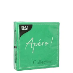 PAPSTAR Servietten, 3-lagig 1/4-Falz 25 cm x 25 cm grün "Apero"