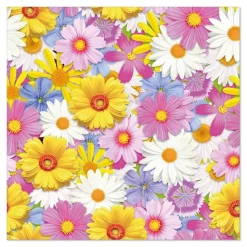 PAPSTAR Servietten, 3-lagig 1/4-Falz 33 cm x 33 cm "Daisies Mix"
