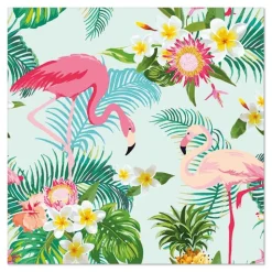 PAPSTAR Servietten, 3-lagig 1/4-Falz 33 cm x 33 cm "Exotic Flamingos"