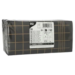 PAPSTAR Servietten, 2-lagig "PUNTO" 1/8-Falz 39 x 40 cm schwarz/gold "Kitchen Towel" mikrogeprägt