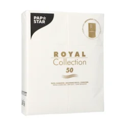 PAPSTAR Servietten "ROYAL Collection" 40 cm x 30 cm weiß mit Besteckfalz, 6 x 50 Stück