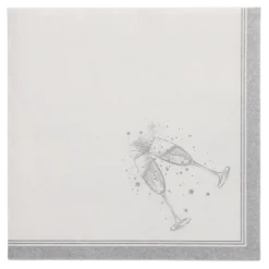 PAPSTAR Servietten "ROYAL Collection" 1/4-Falz 40 cm x 40 cm silber "Festivities", 5 x 50 Stück