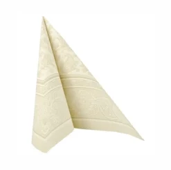 PAPSTAR Servietten "ROYAL Collection" 1/4-Falz 40 cm x 40 cm champagner "Ornaments", 5 x 50 Stück