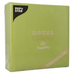 PAPSTAR Servietten "ROYAL Collection" 1/4-Falz 40 cm x 40 cm olivgrün, 5 x 50 Stück