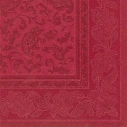 PAPSTAR Servietten "ROYAL Collection" 1/4-Falz 40 cm x 40 cm bordeaux "Ornaments", 5 x 50 Stück