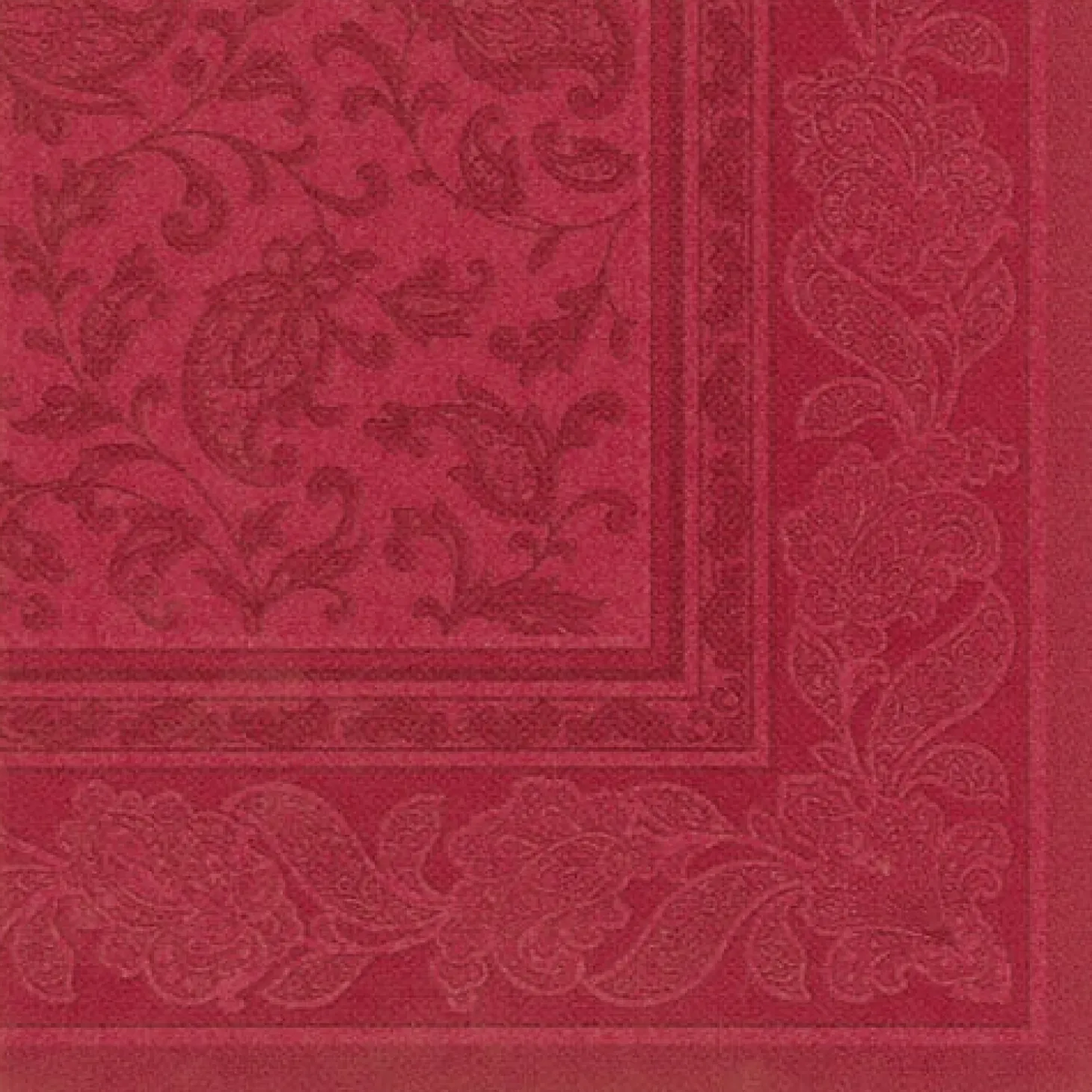 PAPSTAR Servietten "ROYAL Collection" 1/4-Falz 40 cm x 40 cm bordeaux "Ornaments", 5 x 50 Stück
