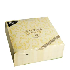 PAPSTAR Servietten "ROYAL Collection" 1/4-Falz 40 cm x 40 cm gelb "Damascato"