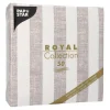 PAPSTAR Servietten "ROYAL Collection" 1/4-Falz 40 cm x 40 cm mocca "Lines"