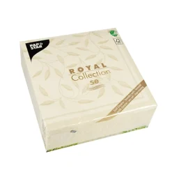PAPSTAR Servietten "ROYAL Collection" 1/4-Falz 40 cm x 40 cm champagner "New Mediterran", 5 x 50 Stück