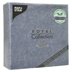 PAPSTAR Servietten "ROYAL Collection" 1/4-Falz 40 cm x 40 cm dunkelblau in Papierverpackung