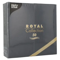 PAPSTAR Servietten "ROYAL Collection" 1/8-Falz 40 cm x 40 cm schwarz