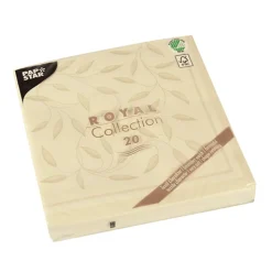 PAPSTAR Servietten "ROYAL Collection" 1/4-Falz 40 cm x 40 cm champagner "New Mediterran", 8 x 20 Stück