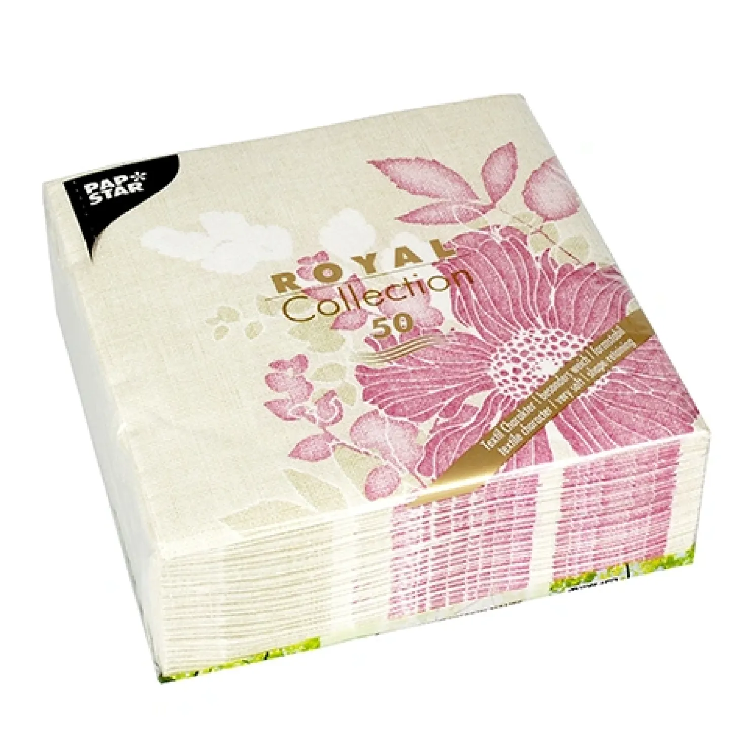 PAPSTAR Servietten "ROYAL Collection" 1/4-Falz 40 cm x 40 cm fuchsia "Annabel"