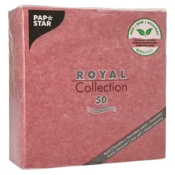 PAPSTAR Servietten "ROYAL Collection" 1/4-Falz 40 cm x 40 cm bordeaux in Papierverpackung