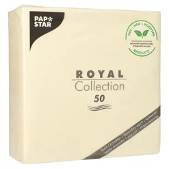 PAPSTAR Servietten "ROYAL Collection" 1/4-Falz 40 cm x 40 cm champagner in Papierverpackung