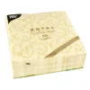 PAPSTAR Servietten "ROYAL Collection" 1/4-Falz 40 cm x 40 cm champagner "Damascato"