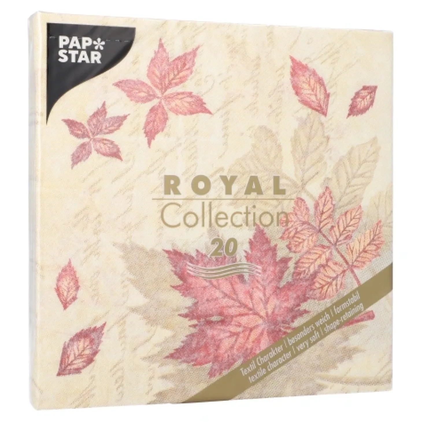 PAPSTAR Servietten "ROYAL Collection" 1/4-Falz 40 cm x 40 cm "Autumn Colours", 8 x 20 Stück
