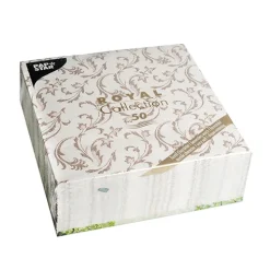 PAPSTAR Servietten "ROYAL Collection" 1/4-Falz 40 cm x 40 cm braun "Damascato"