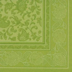 PAPSTAR Servietten "ROYAL Collection" 1/4-Falz 40 cm x 40 cm olivgrün "Ornaments", 8 x 20 Stück