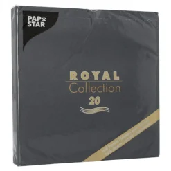 PAPSTAR Servietten "ROYAL Collection" 1/4-Falz 40 cm x 40 cm schwarz, 8 x 20 Stück