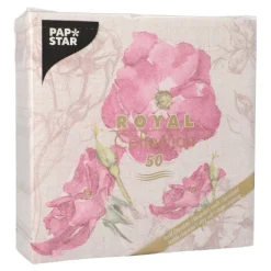 PAPSTAR Servietten "ROYAL Collection" 1/4-Falz 40 cm x 40 cm lila "Blossom"
