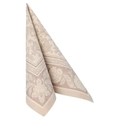 PAPSTAR Servietten "ROYAL Collection" 1/4-Falz 40 cm x 40 cm mocca "Ornaments", 8 x 20 Stück