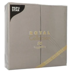 PAPSTAR Servietten "ROYAL Collection" 1/8-Falz 40 cm x 40 cm grau